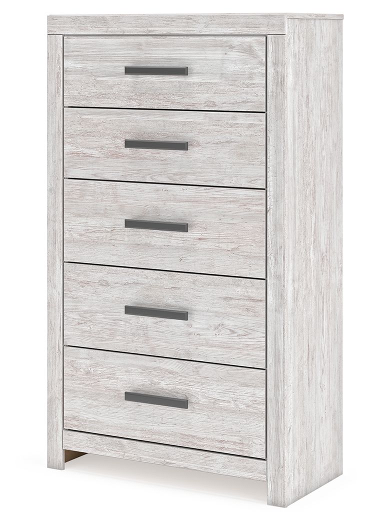 Cayboni - Whitewash - Five Drawer Chest - JaxCo Furniture