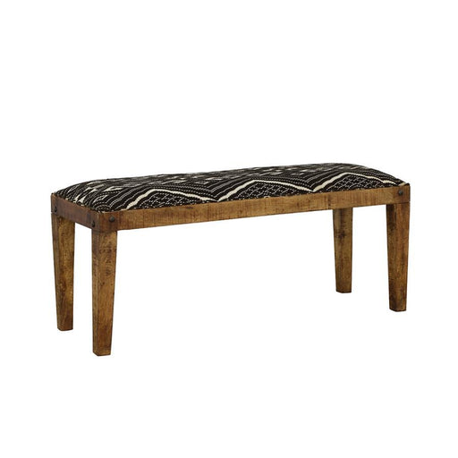 Lamont - Fabric Upholstered Accent Bench - Black And Natural - JaxCo Furniture