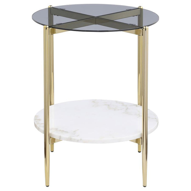 Jonelle - Round Glass Top Table - JaxCo Furniture