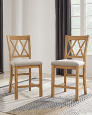 Havonplane - Brown - Upholstered Barstool (Set of 2) - JaxCo Furniture