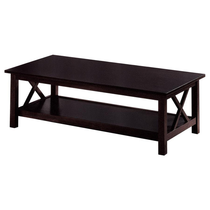 Rachelle - 3 Piece Rectangular Coffee Table Set - Deep Merlot - JaxCo Furniture