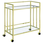 Cara - 2-tier Rectangular Glass Shelf Metal Bar Cart - JaxCo Furniture