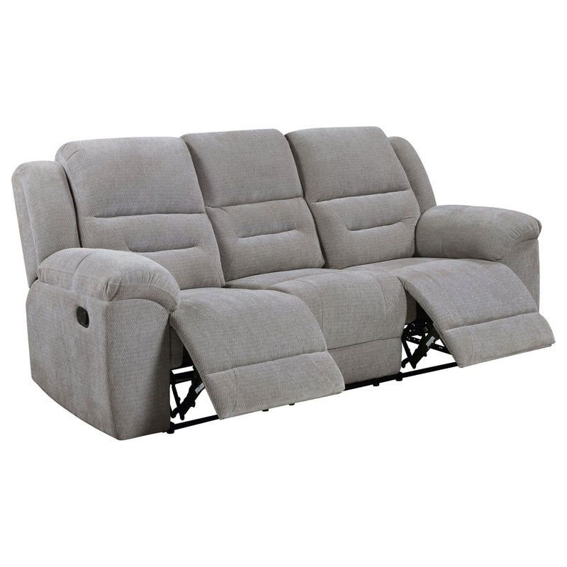 Gilson - Chenille Upholstered Reclining Sofa - Gray - JaxCo Furniture