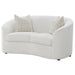 Rainn - Boucle Upholstered Sloped Arm Loveseat - Latte - JaxCo Furniture