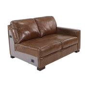 Beckham Chestnut Leather 3-Piece Sectional - JaxCo Furniture