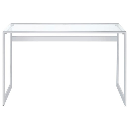 Hartford - Glass Top Writing Desk - Chrome - JaxCo Furniture