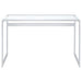 Hartford - Glass Top Writing Desk - Chrome - JaxCo Furniture