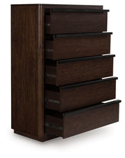 Dilenno - Dark Brown - Five Drawer Chest - JaxCo Furniture