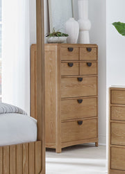 Escape - Bedroom 5 Drawer Chest With Cedar Bottom - Glazed Natural Oak - JaxCo Furniture