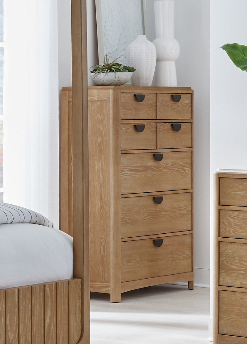 Escape - Bedroom 5 Drawer Chest With Cedar Bottom - Glazed Natural Oak - JaxCo Furniture