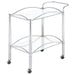 Shadix - 2-Tier Rectangular Glass Shelf Metal Bar Cart - Chrome - JaxCo Furniture