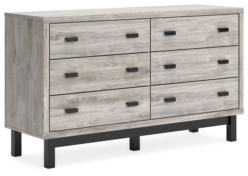 Vessalli - Black / Gray - Six Drawer Dresser