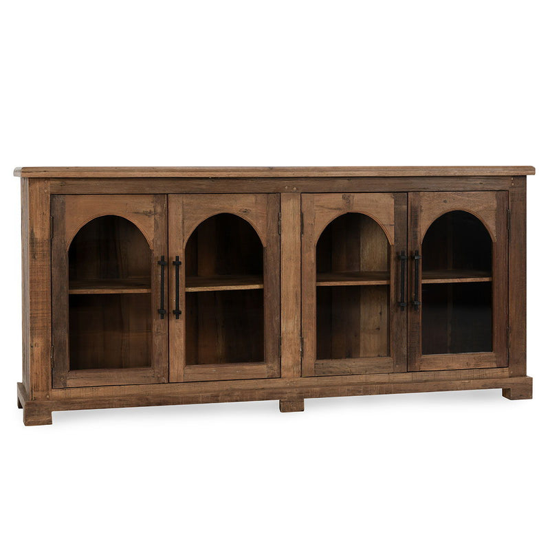 Zion - Wood 4 Door Cabinet - Natural - JaxCo Furniture