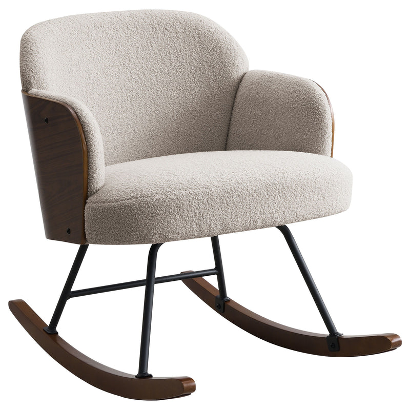 Paige - Boucle Upholstered Mid Back Rocking Chair - JaxCo Furniture