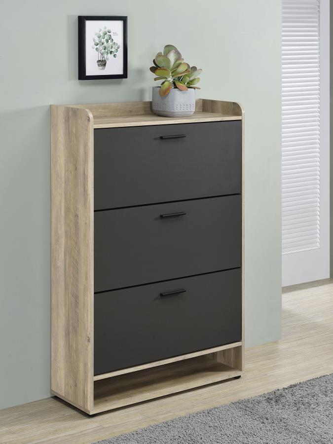 Denia - 3-Tier Engineered Wood Shoe Cabinet - JaxCo Furniture