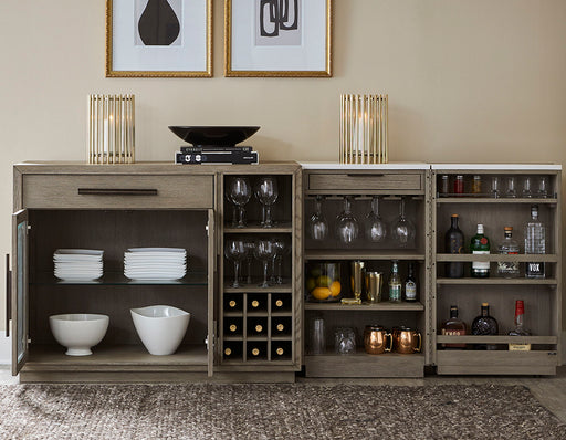Pure Modern Dining - Multi-Functional Server With Bar Cabinet - Moonstone - JaxCo Furniture