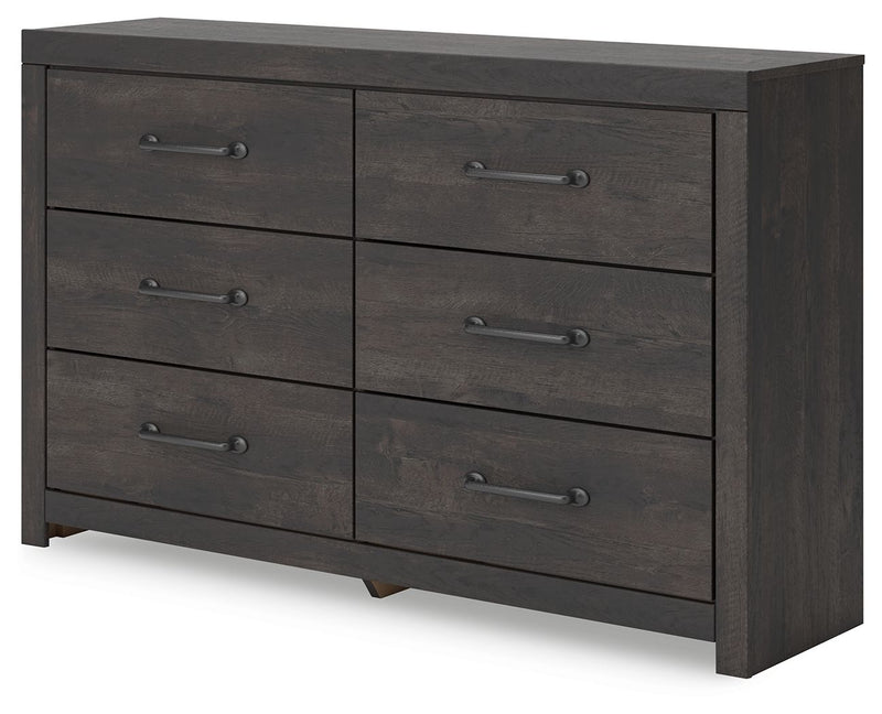 Hollivern - Dark Gray - Six Drawer Dresser - JaxCo Furniture
