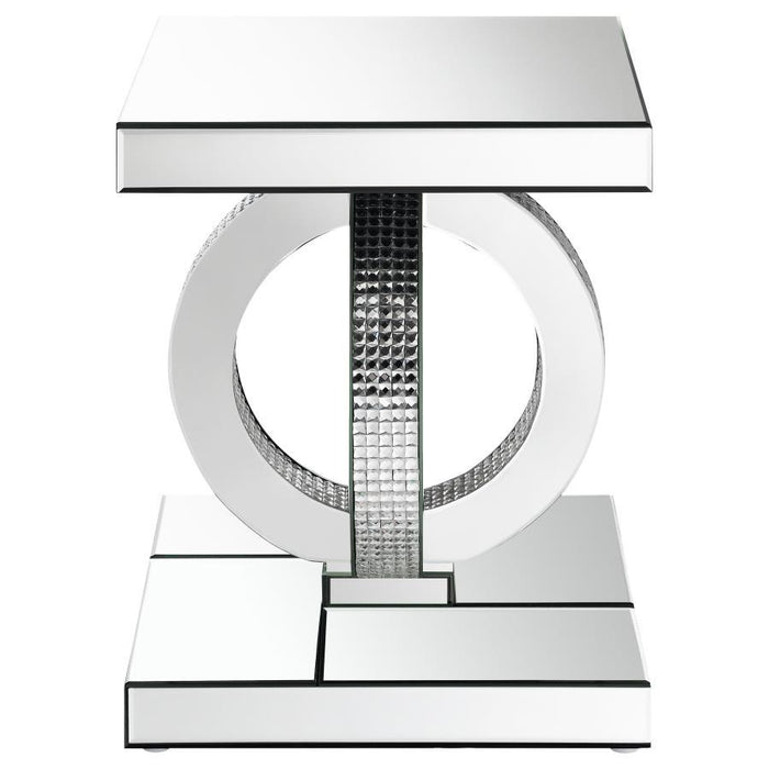 Breena - Rectangular Mirrored Acrylic End Table - Silver - JaxCo Furniture