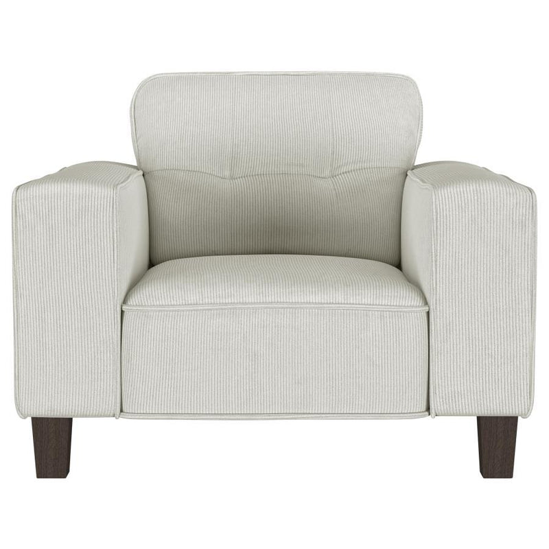Deerhurst - Upholstered Track Arm Tufted Accent Chair - Greige - JaxCo Furniture