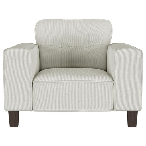 Deerhurst - Upholstered Track Arm Tufted Accent Chair - Greige - JaxCo Furniture