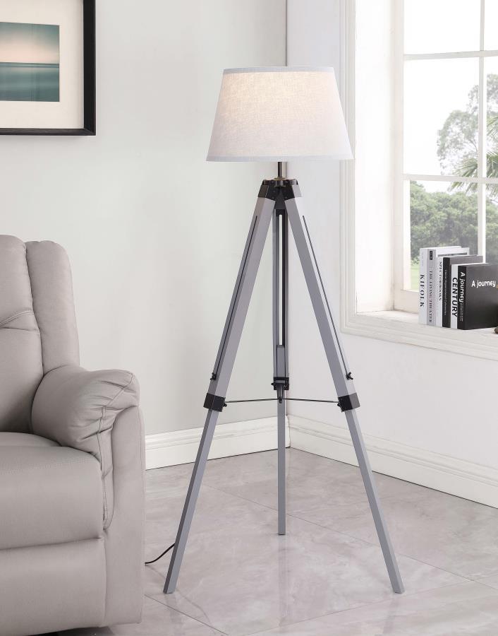 Dayton - Empire Shade Metal Tripod Floor Lamp - Gray - JaxCo Furniture