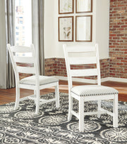 Valebeck - Beige / White - Dining UPH Side Chair (Set of 2) - JaxCo Furniture