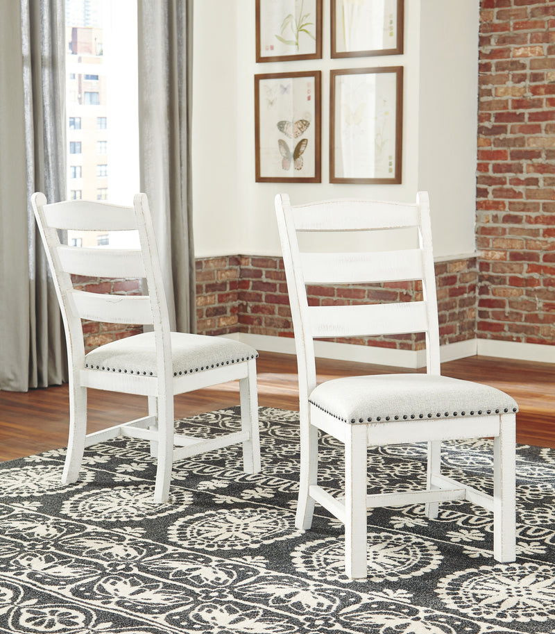 Valebeck - Beige / White - Dining UPH Side Chair (Set of 2) - JaxCo Furniture