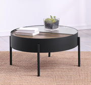Ozella - Round Table With Hidden Storage Sandy - JaxCo Furniture
