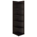 Alder - 6-Shelf Corner Bookcase - Cappuccino - JaxCo Furniture