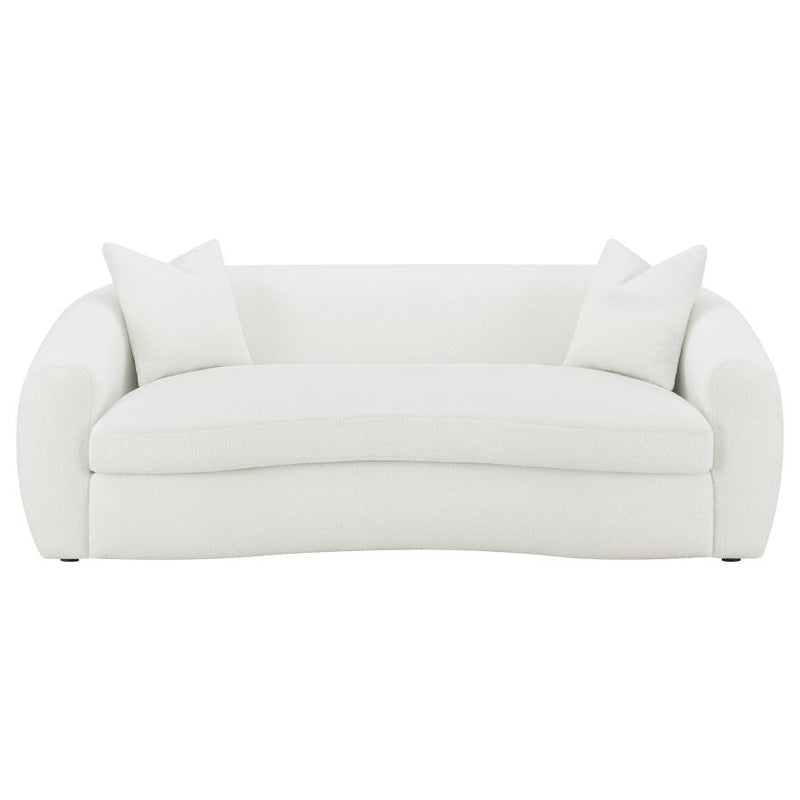 Isabella - Faux Sheepskin Upholstered Sofa Natural - Ivory - JaxCo Furniture