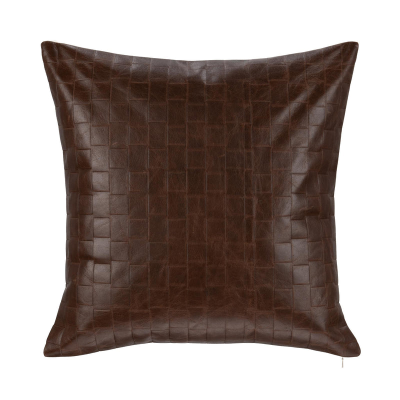 Tranquil Coasts - 20" x 20" Leather Seston Pillow - Brown - JaxCo Furniture