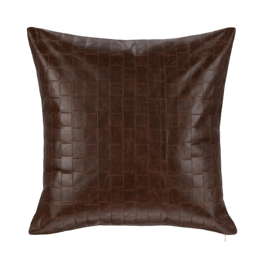 Tranquil Coasts - 20" x 20" Leather Seston Pillow - Brown - JaxCo Furniture