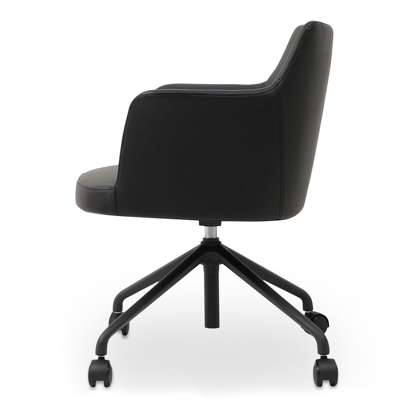 Morris - PVC Office Chair - Black - JaxCo Furniture