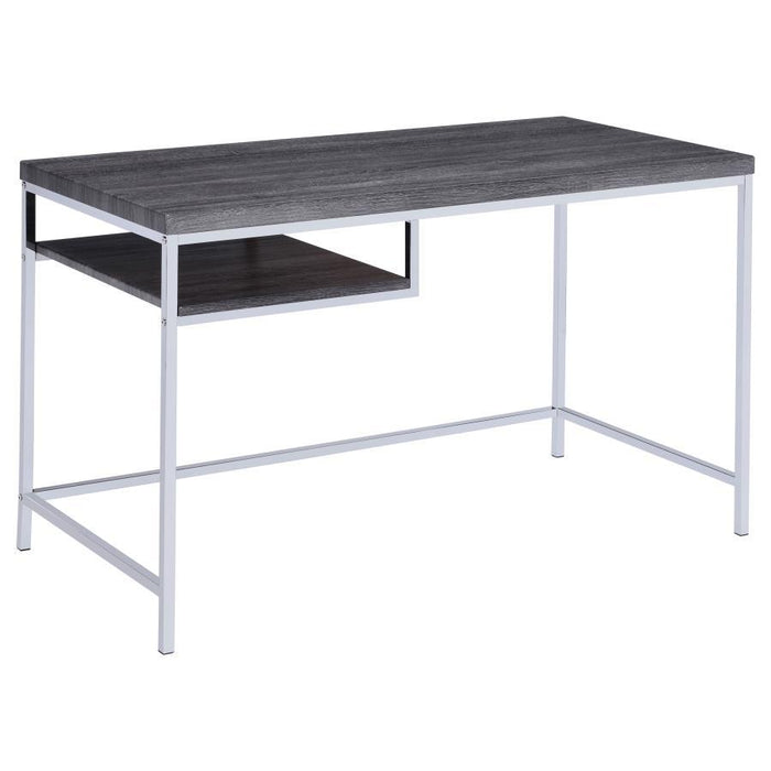 Kravitz - 1-Shelf Writing Desk - Weathered Gray - JaxCo Furniture