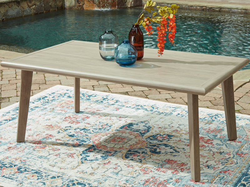 Cliff Trails - Beige - Rectangle Dining Table With Umbrella Option - JaxCo Furniture