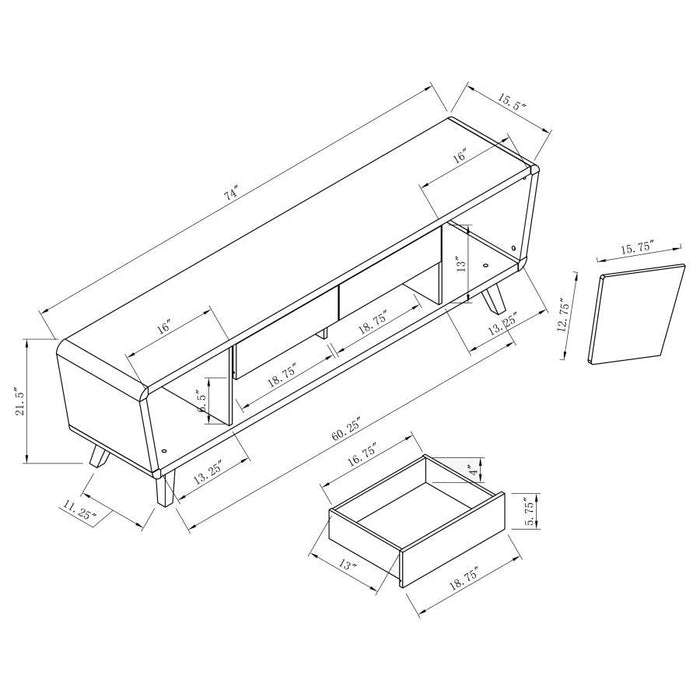 Alvin - 2 Door Engineered Wood TV Stand - Dark Walnut - JaxCo Furniture