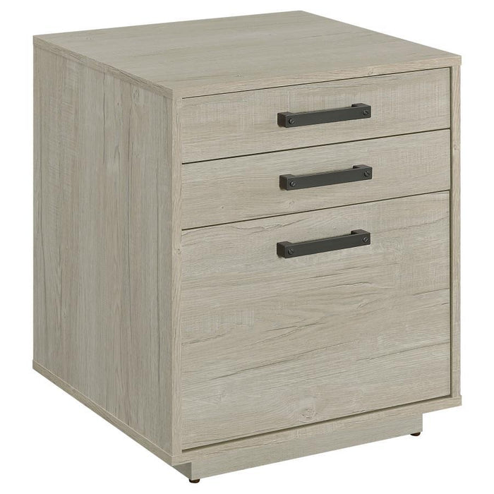 Loomis - 3-Drawer Home Office File Cabinet - Whitewashed Gray - JaxCo Furniture