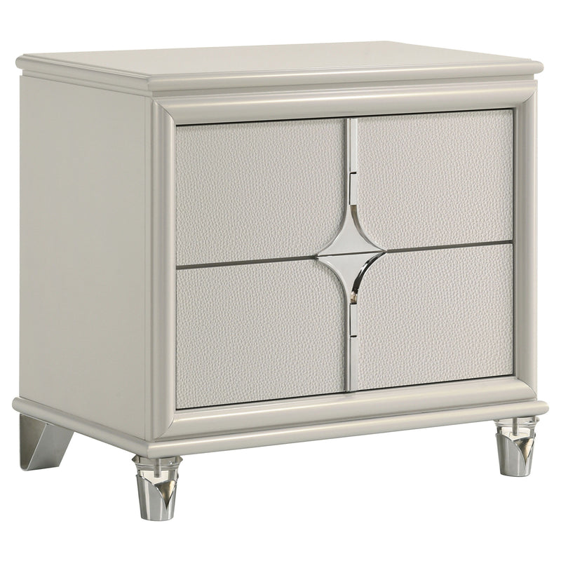 Olivia - 2-Drawer Nightstand Bedside Table - Pearl White - JaxCo Furniture