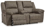 Laresview - Fossil - Dbl Reclining Loveseat with Console - JaxCo Furniture