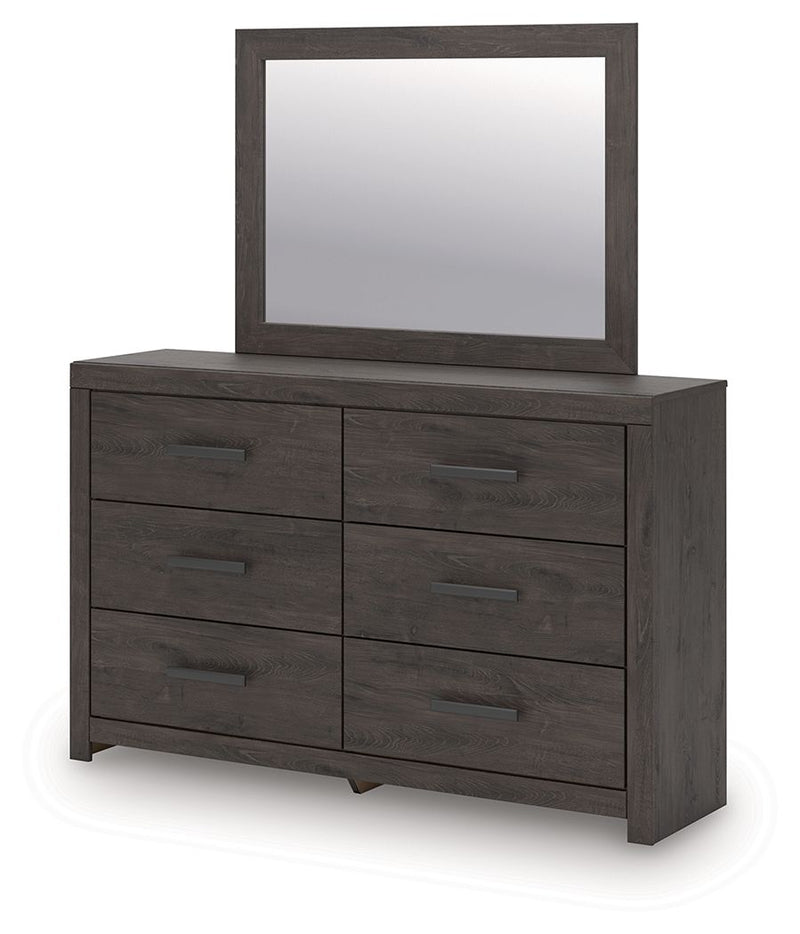Prendonea - Charcoal - Dresser and Mirror - JaxCo Furniture