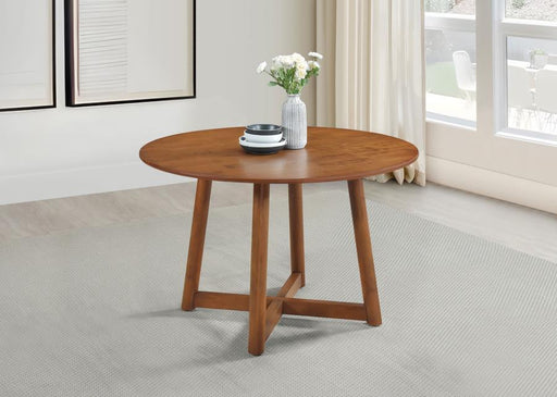 Dinah - Round Solid Wood Dining Table - Walnut - JaxCo Furniture