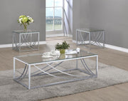 Lille - Glass Top Coffee And End Table Set - JaxCo Furniture