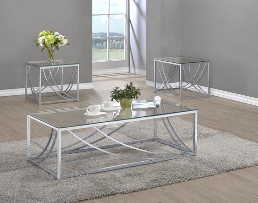 Lille - Glass Top Coffee And End Table Set - JaxCo Furniture