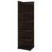 Alder - 6-Shelf Corner Bookcase - Cappuccino - JaxCo Furniture