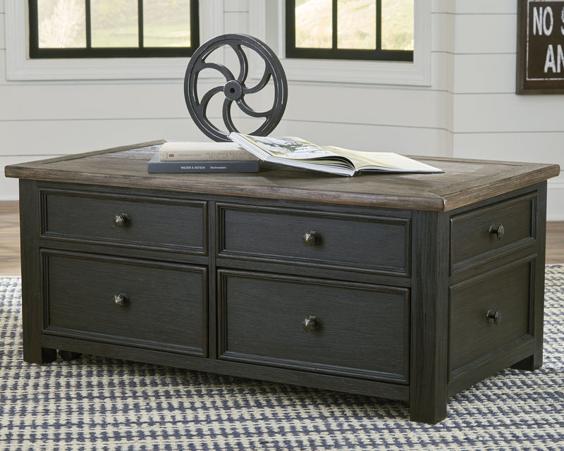 Tyler - Grayish Brown / Black - Lift Top Cocktail Table - JaxCo Furniture