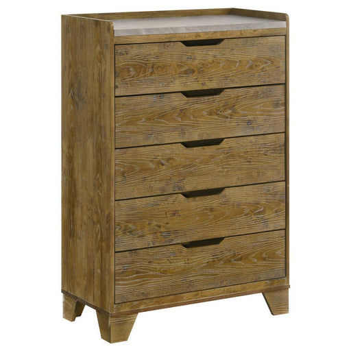 Henderson - 5-Drawer Bedroom Chest Of Drawers - Medium Oak - JaxCo Furniture