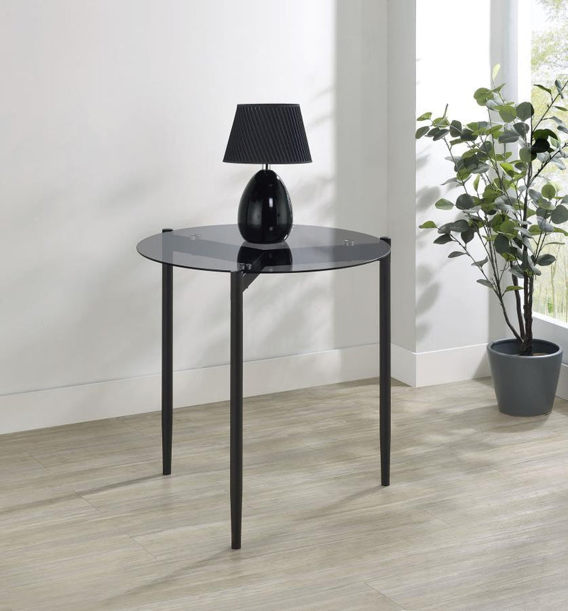 Rosalie - Round Smoked Glass Top Table - JaxCo Furniture