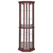 Appledale - 6-Shelf Corner Curio Display Cabinet - Medium Brown - JaxCo Furniture