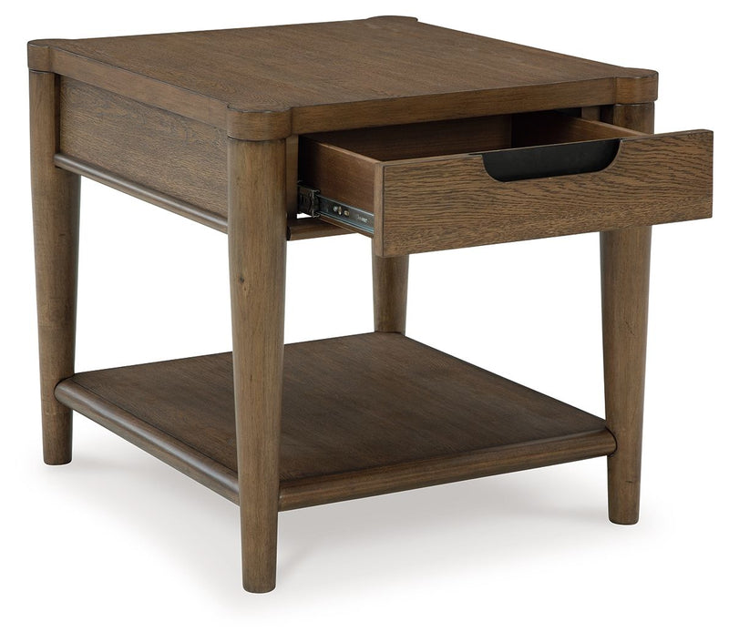 Roanhowe - Brown - Rectangular End Table - JaxCo Furniture