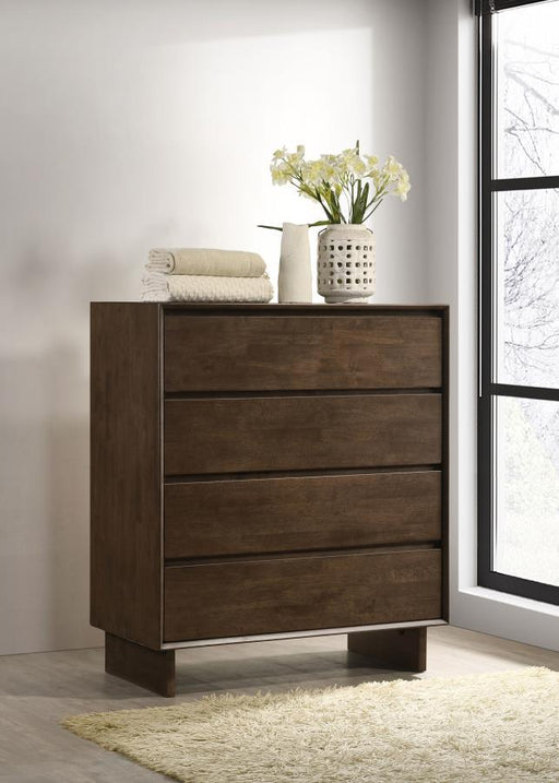 Glenwood - 4-Drawer Chest Of Drawers - Warm Brown - JaxCo Furniture